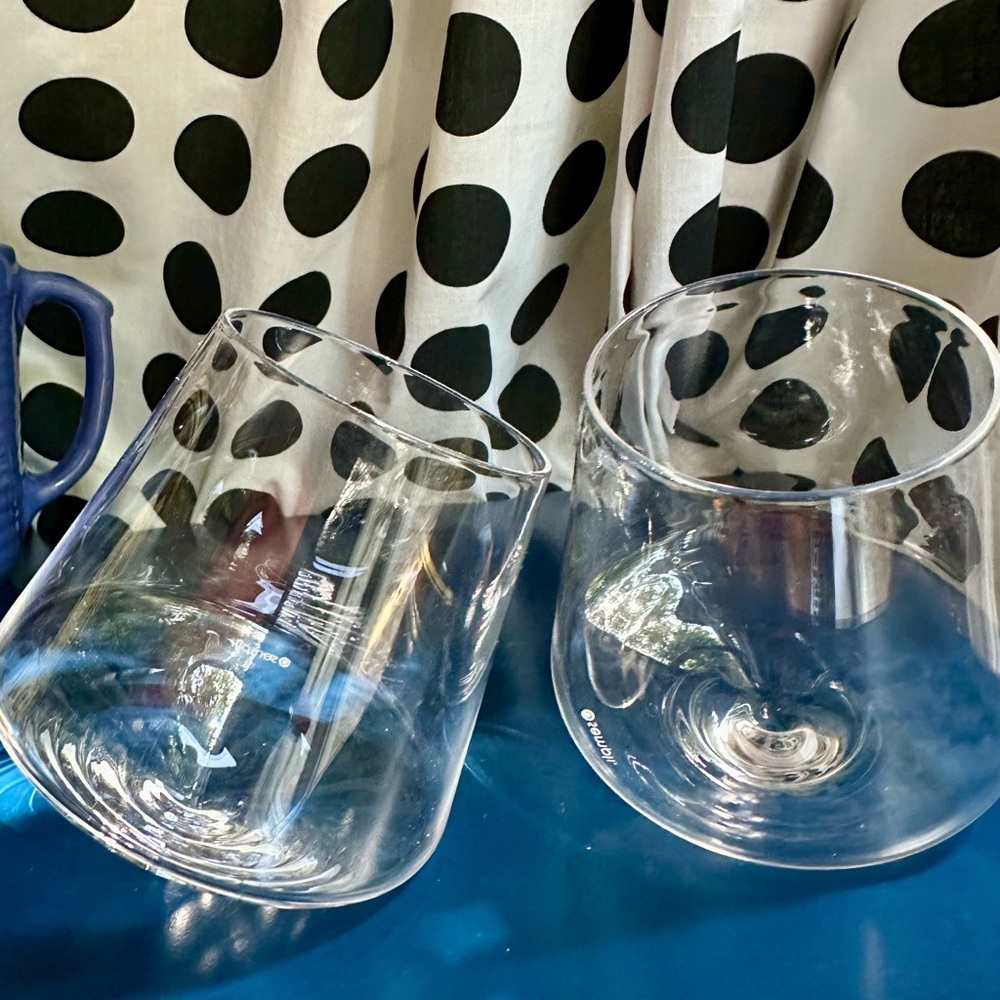 Set of 2 lead-free crystal sempli wine glasses